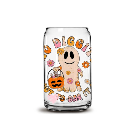 No Diggity Halloween 16oz Libbey Glass Can UV DTF or Sublimation Wrap - Decal - Weefers