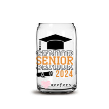Load image into Gallery viewer, Senior Senior Senior Class of 2024 16oz Libbey Glass Can UV-DTF or Sublimation Wrap - Decal
