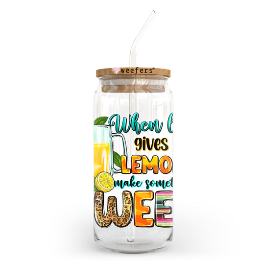 When Life Gives you Lemons Make Something Sweet 20oz Libbey Glass Can UV DTF or Sublimation Wrap - Decal Weefers
