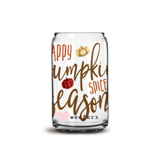 Load image into Gallery viewer, Happy Pumpkin Spice Season 16oz Libbey Glass Can UV-DTF or Sublimation Wrap - Decal
