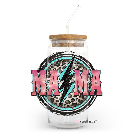 Mama Leopard Lightening 20oz Libbey Glass Can, 34oz Hip Sip, 40oz Tumbler UV DTF or Sublimation Decal Transfer - Weefers