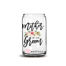 Load image into Gallery viewer, Mother of the Groom Blush Floral 16oz Libbey Glass Can UV-DTF or Sublimation Wrap - Decal
