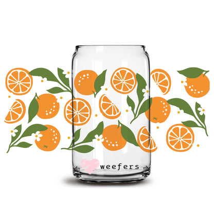 Orange Burst 16oz Libbey Glass Can UV DTF or Sublimation Wrap - Decal - Weefers