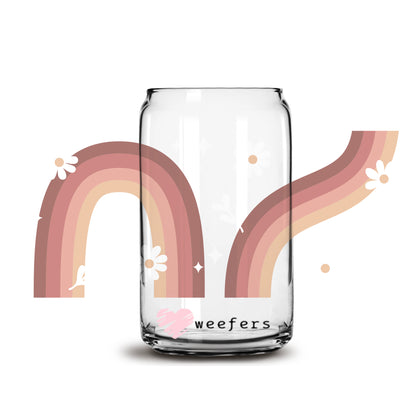 Abstract Mauve Rainbow 16oz Libbey Glass Can UV DTF or Sublimation Wrap - Decal - Weefers