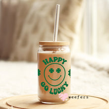 Load image into Gallery viewer, St Patrick&#39;s Day - Smile Happy Go Lucky Libbey Glass Can Wrap UV-DTF Sublimation Transfers
