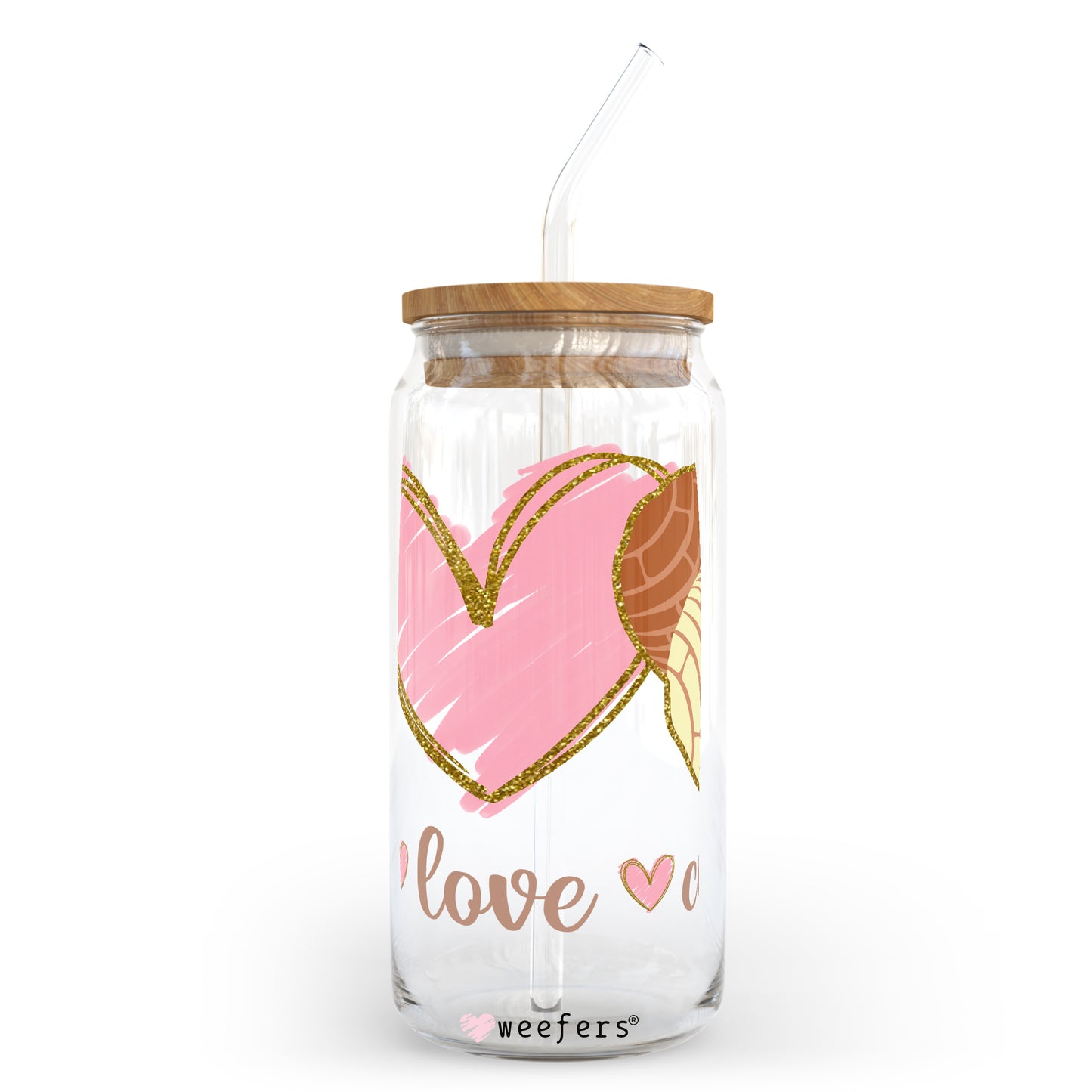 Peace Love Conchas 20oz Libbey Glass Can, 34oz Hip Sip, 40oz Tumbler UV DTF or Sublimation Decal Transfer - Weefers