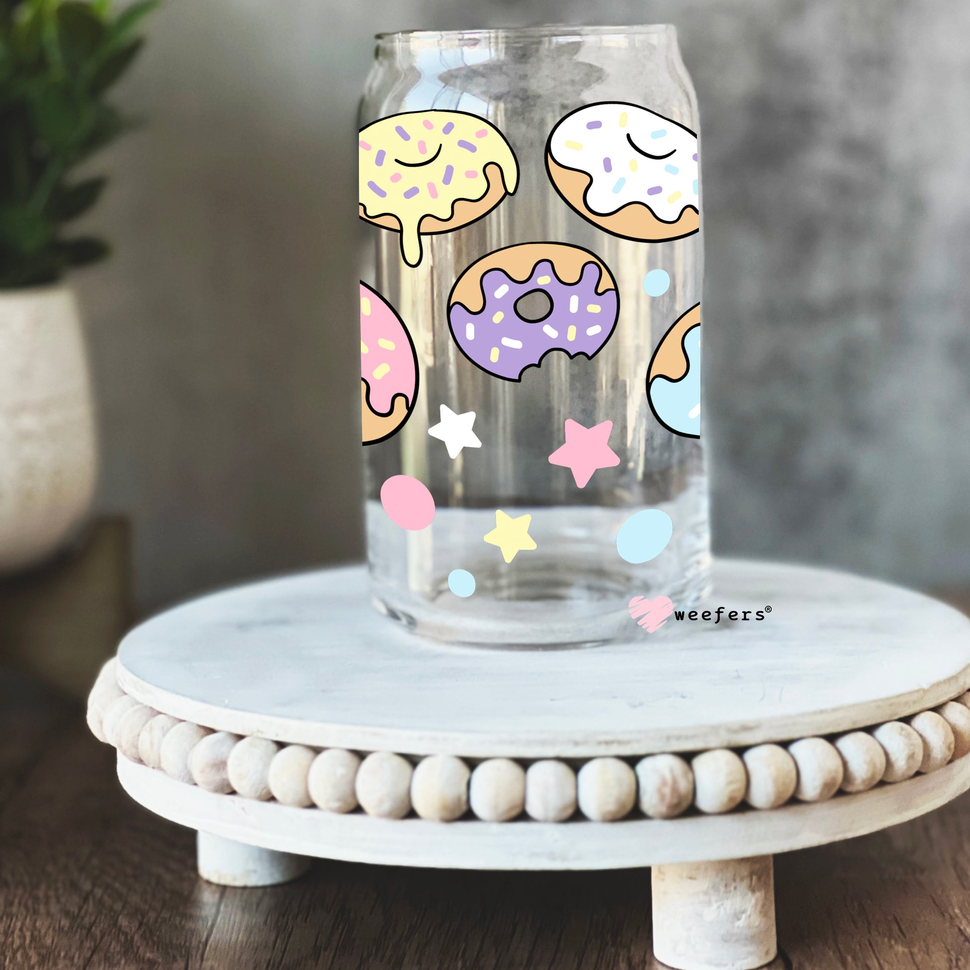 Yum Yum Donuts Libbey Glass Can Wrap UV DTF Sublimation Transfers - Weefers