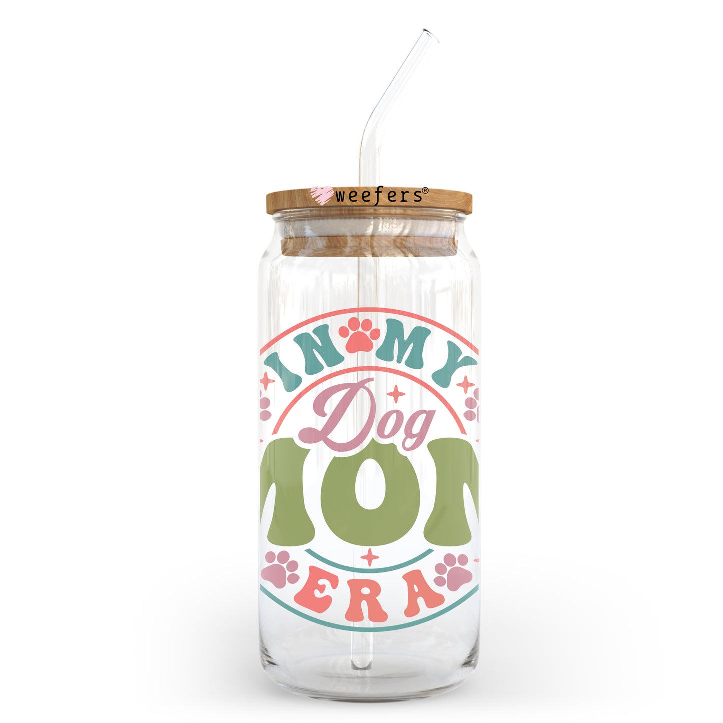 In my Mom Era 20oz Libbey Glass Can UV DTF or Sublimation Wrap - Decal - Weefers