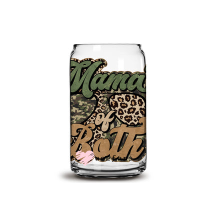 Camouflage Mama of Both 16oz Libbey Glass Can UV DTF or Sublimation Wrap - Decal - Weefers