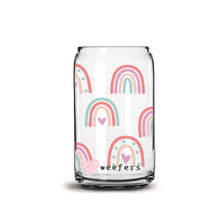 Load image into Gallery viewer, Boho Pink Rainbows 16oz Libbey Glass Can UV-DTF or Sublimation Wrap - Decal
