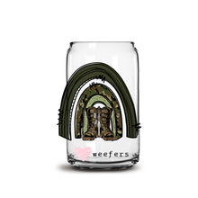 Load image into Gallery viewer, Military Rainbow and Boots 16oz Libbey Glass Can UV-DTF or Sublimation Wrap - Decal
