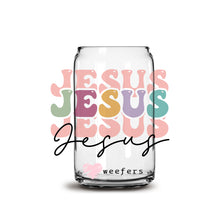 Load image into Gallery viewer, Jesus Jesus Jesus Christian 16oz Libbey Glass Can UV-DTF or Sublimation Wrap - Decal
