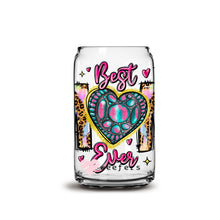 Load image into Gallery viewer, Best Mom Ever Heart 16oz Libbey Glass Can UV-DTF or Sublimation Wrap - Decal
