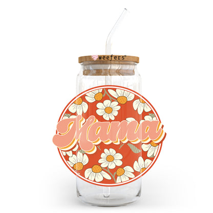 Mama Flowers 20oz Libbey Glass Can UV DTF or Sublimation Wrap - Decal - Weefers