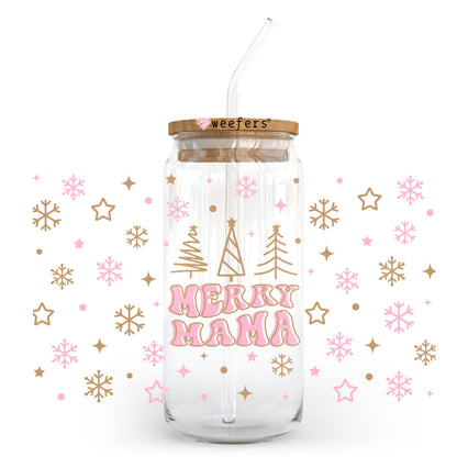 Christmas Merry Mama Pastel 20oz Libbey Glass Can, 34oz Hip Sip, 40oz Tumbler UV DTF or Sublimation Decal Transfer - Weefers