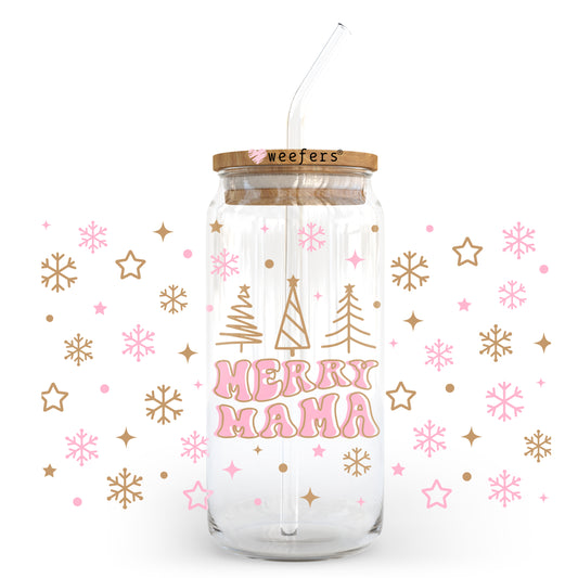 Christmas Merry Mama Pastel 20oz Libbey Glass Can, 34oz Hip Sip, 40oz Tumbler UV DTF or Sublimation Decal Transfer - Weefers