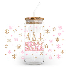 Load image into Gallery viewer, Christmas Merry Mama Pastel 20oz Libbey Glass Can, 34oz Hip Sip, 40oz Tumbler UVDTF or Sublimation Decal Transfer
