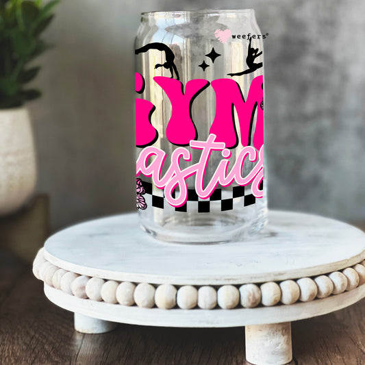 Retro Gymnastics 16oz Libbey Glass Can UV DTF or Sublimation Wrap - Decal Weefers