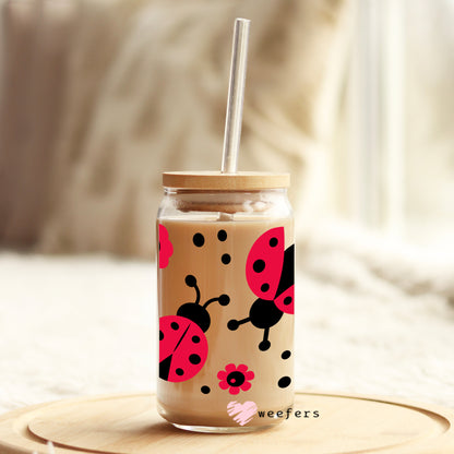 Oh Lady Bugs 16oz Libbey Glass Can UV DTF or Sublimation Wrap - Decal - Weefers