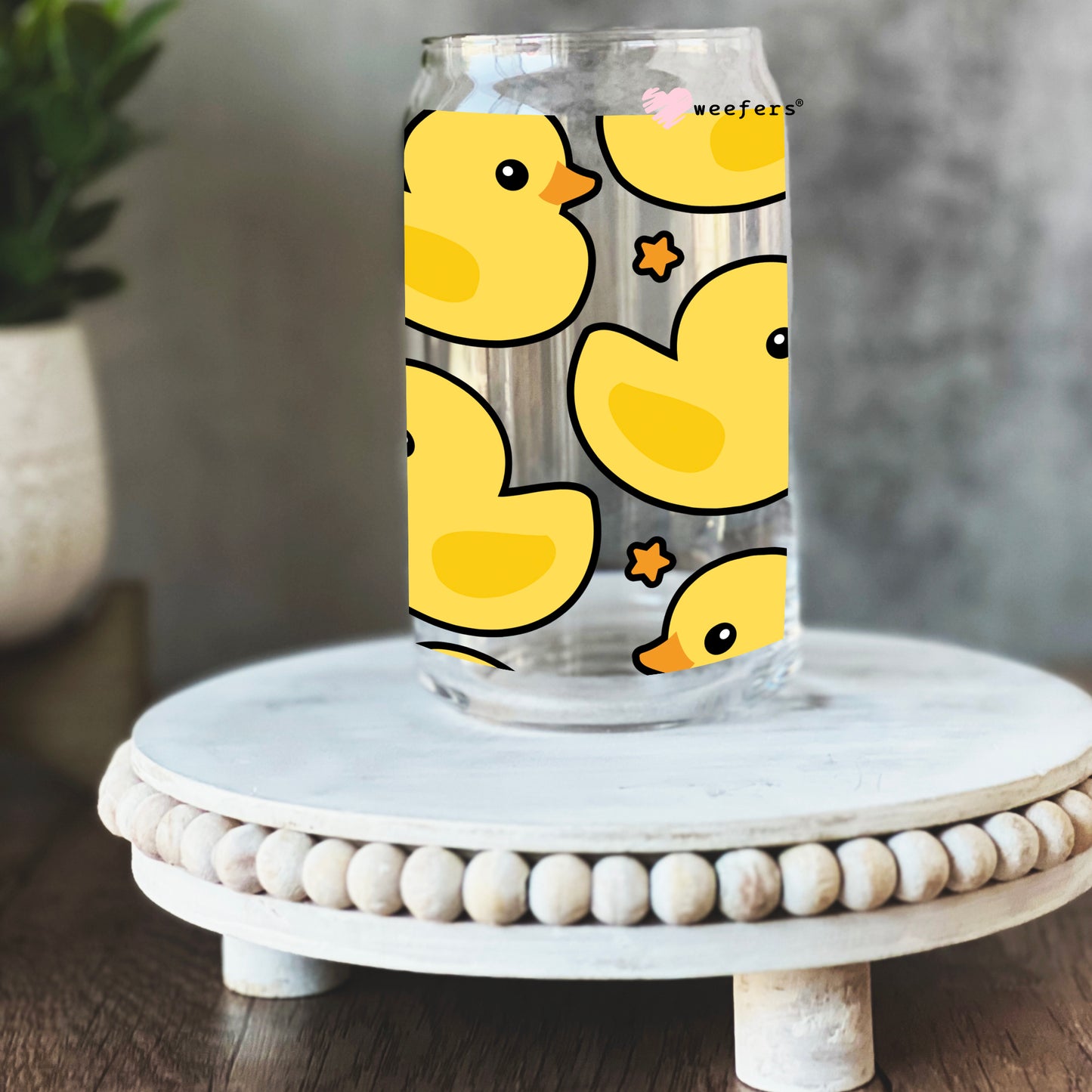 Rubber Ducky's 16oz Libbey Glass Can UV DTF or Sublimation Wrap - Decal - Weefers