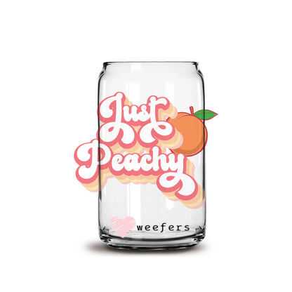 Just Peachy 16oz Libbey Glass Can UV DTF or Sublimation Wrap - Decal - Weefers