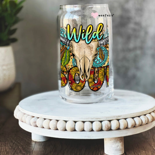 Wild Soul Western 16oz Libbey Glass Can UV DTF or Sublimation Cup Wrap - Decal Transfer - Weefers