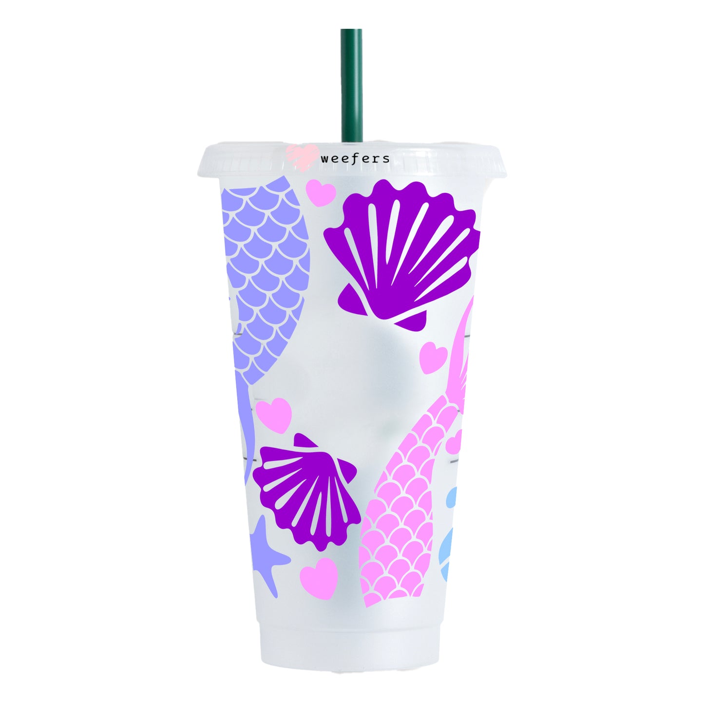 Mermaid Dreams 24oz UV DTF Cold Cup Wrap - Ready to apply Wrap - HOLE - Weefers