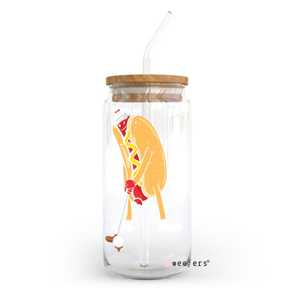 Hotdog Golfer 20oz Libbey Glass Can, 34oz Hip Sip, 40oz Tumbler UV DTF or Sublimation Decal Transfer - Weefers