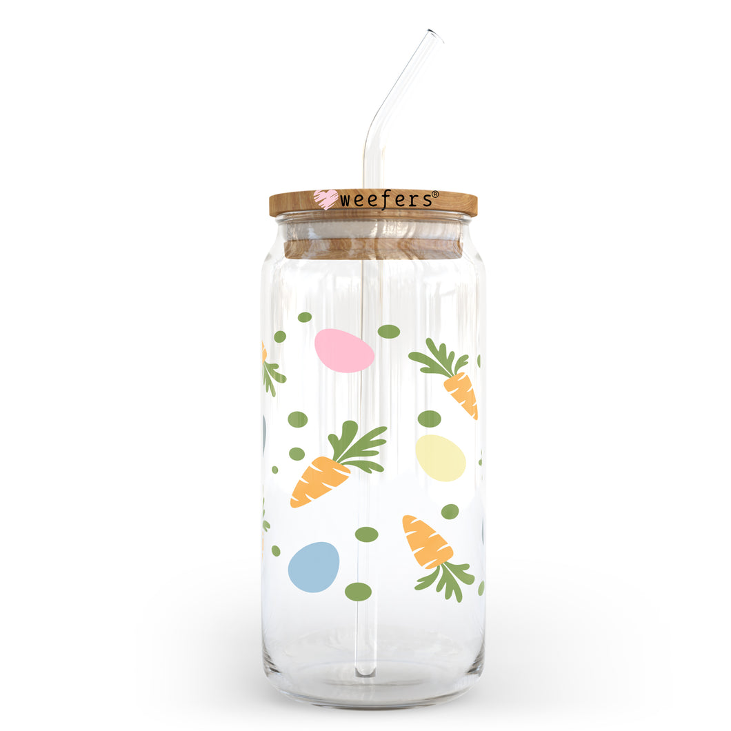 Easter Carrots and Eggs 20oz Libbey Glass Can, 34oz Hip Sip, 40oz Tumbler UVDTF or Sublimation Decal Transfer
