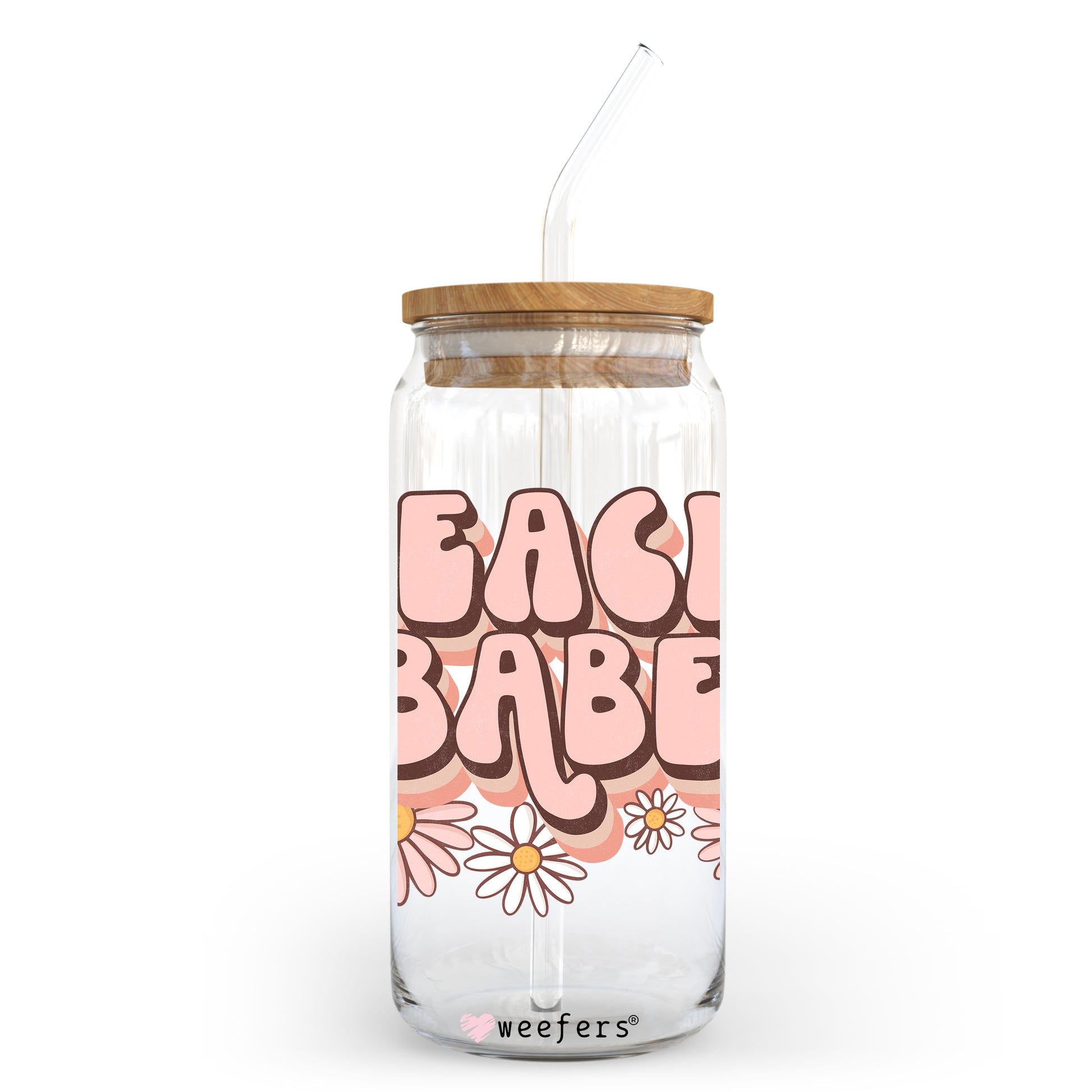 Boho Beach Babe 20oz Libbey Glass Can, 34oz Hip Sip, 40oz Tumbler UV DTF or Sublimation Decal Transfer - Weefers