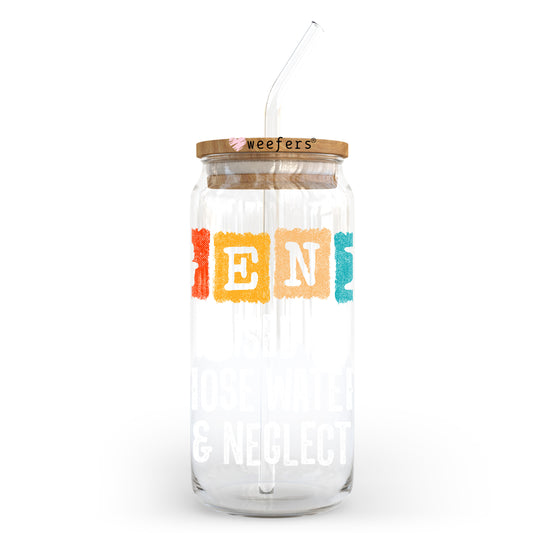 GenX Raised on Hose Water and Neglect 20oz Libbey Glass Can UV DTF or Sublimation Wrap - Decal Transfer Weefers