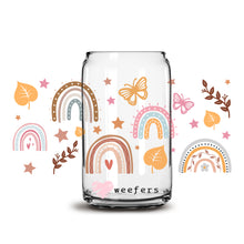 Load image into Gallery viewer, Rainbow Butterflies 16oz Libbey Glass Can UV-DTF or Sublimation Wrap - Decal
