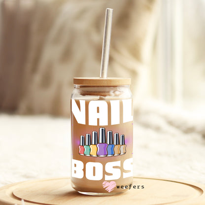 Nail Boss Colorful Polish 16oz Libbey Glass Can UV DTF or Sublimation Wrap - Decal - Weefers