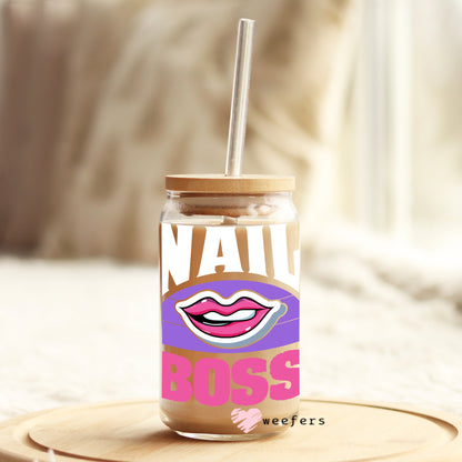 Nail Boss 16oz Libbey Glass Can UV DTF or Sublimation Wrap - Decal - Weefers