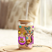 Load image into Gallery viewer, Hair Stylist Coffee Latte 16oz Libbey Glass Can UV-DTF or Sublimation Wrap - Decal
