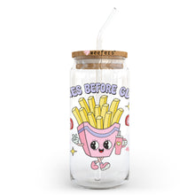 Load image into Gallery viewer, a glass jar filled with french fries on a white background
