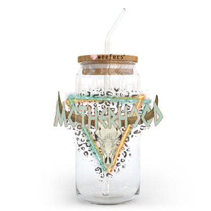 Motherhood Cow Skull 20oz Libbey Glass Can UV DTF or Sublimation Wrap - Decal Transfer - Weefers