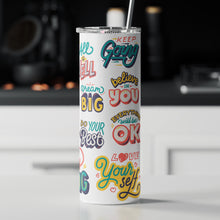 Load image into Gallery viewer, 20oz Skinny Tumbler Wrap - Positive Talk Quotes
