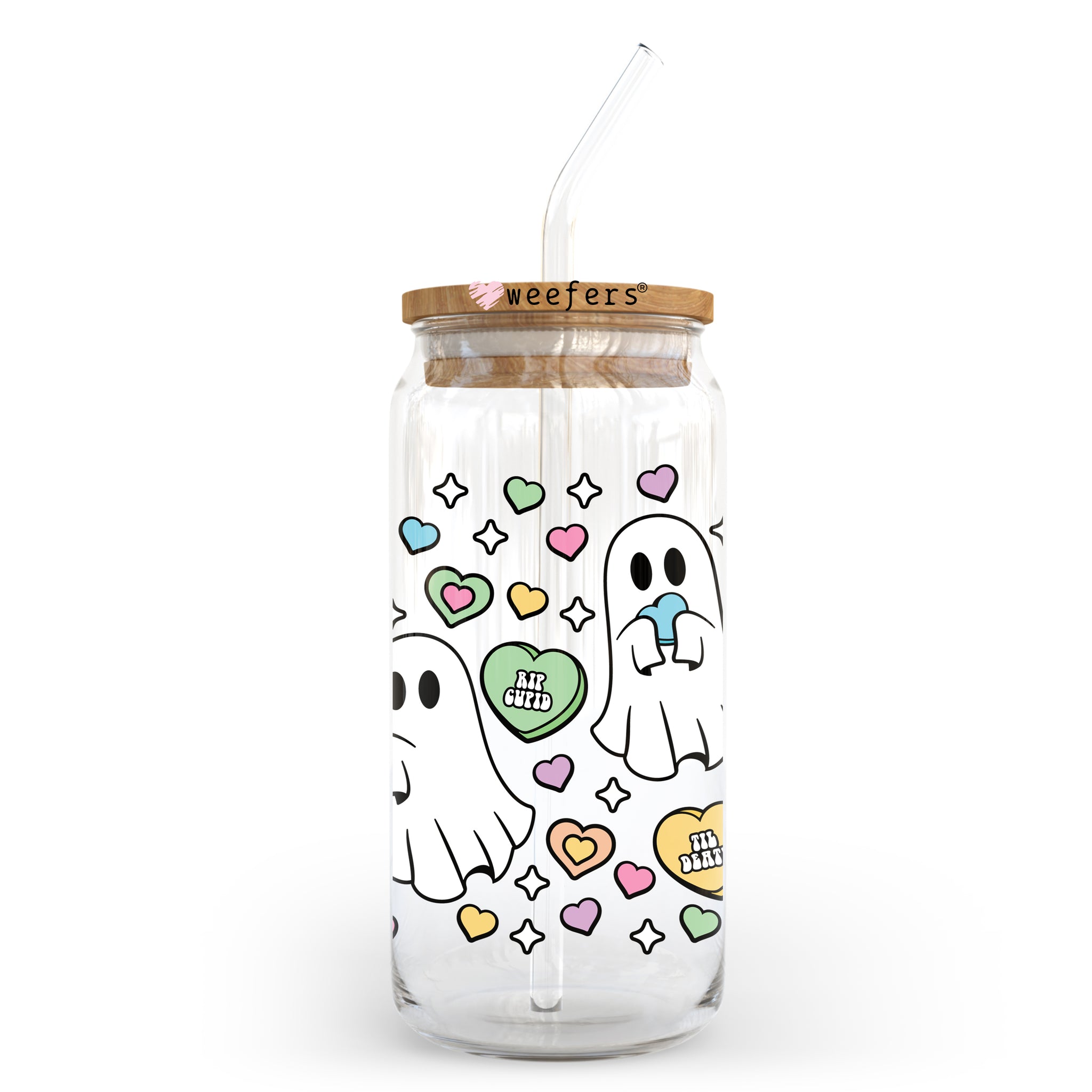 UV DTF BOHO Daisy Ghost Glass Wrap Cup Wrap for 16oz. Glass Can Ready to  Apply Permanent Adhesive No Heat Waterproof Halloween 