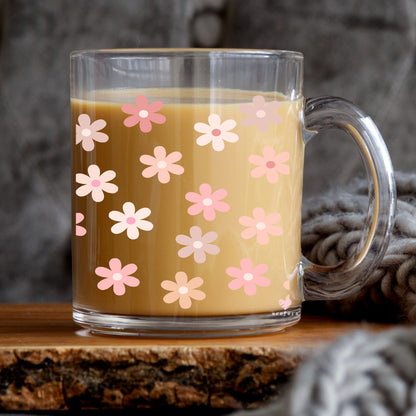 Precious Pinks Retro Small Flowers 11oz Coffee Mug UV DTF or Sublimation Wrap - Decal - Weefers