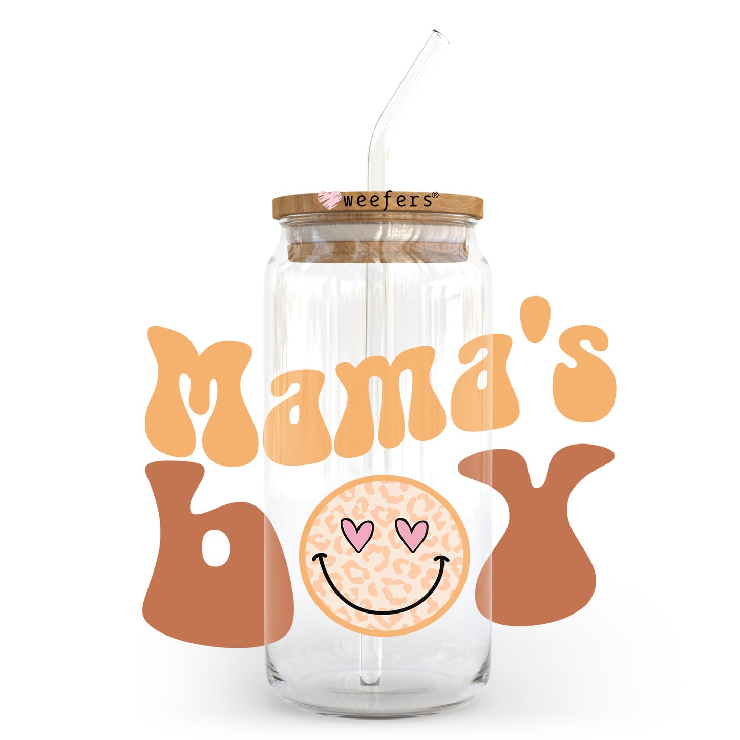 Mama's Boy 20oz Libbey Glass Can UV DTF or Sublimation Wrap - Decal Transfer - Weefers