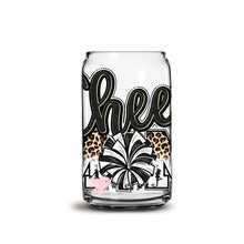 Load image into Gallery viewer, Cheer Mom Black Leopard 16oz Libbey Glass Can UV-DTF or Sublimation Wrap - Decal
