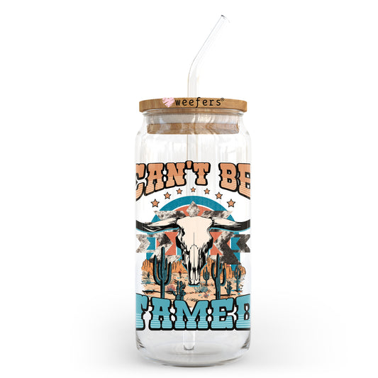 Can't Be Tamed 20oz Libbey Glass Can UV DTF or Sublimation Wrap - Decal Transfer Weefers