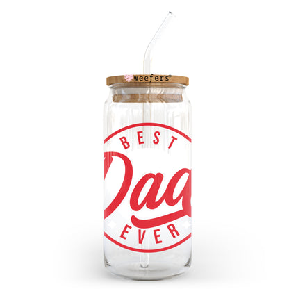 Best Dad Ever 20oz Libbey Glass Can UV DTF or Sublimation Wrap - Decal - Weefers