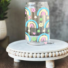 Load image into Gallery viewer, Pastel Boho Rainbows Libbey Glass Can UV-DTF or Sublimation Wrap - Decal
