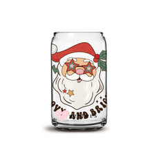 Load image into Gallery viewer, Groovy and Bright Santa 16oz Libbey Glass Can UV-DTF or Sublimation Wrap - Decal
