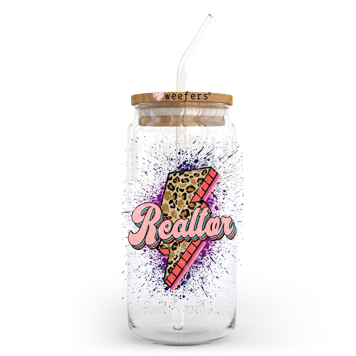 Real Estate Lightening Bolt 20oz Libbey Glass Can, 34oz Hip Sip, 40oz Tumbler UV DTF or Sublimation Decal Transfer - Weefers