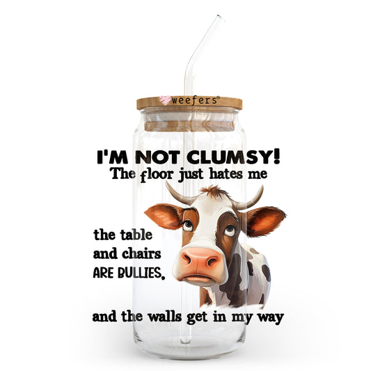I'm Not Clumsy 20oz Libbey Glass Can UV DTF or Sublimation Wrap - Decal Transfer Weefers