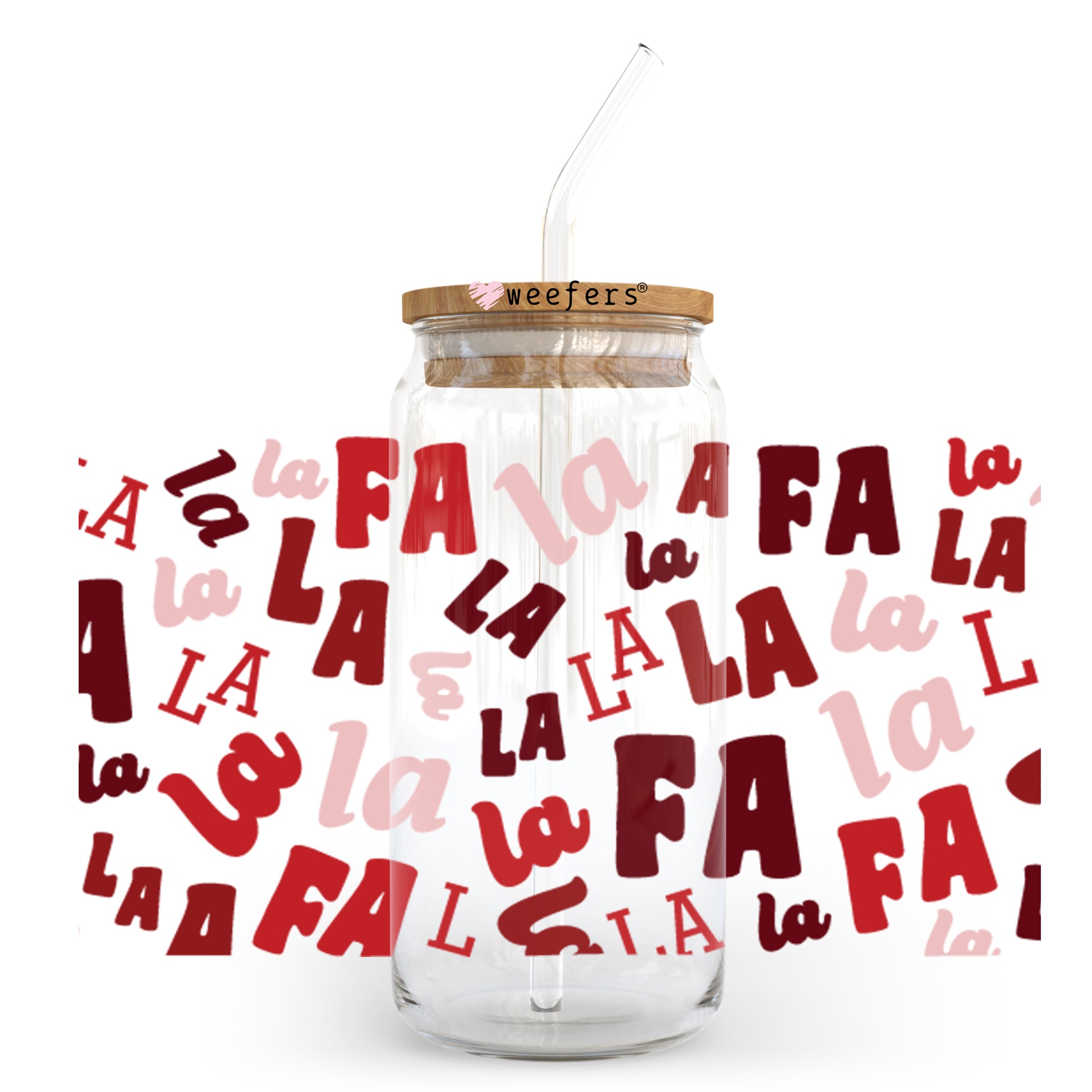 Fa La La La Christmas 20oz Libbey Glass Can, 34oz Hip Sip, 40oz Tumbler UV DTF or Sublimation Decal Transfer - Weefers