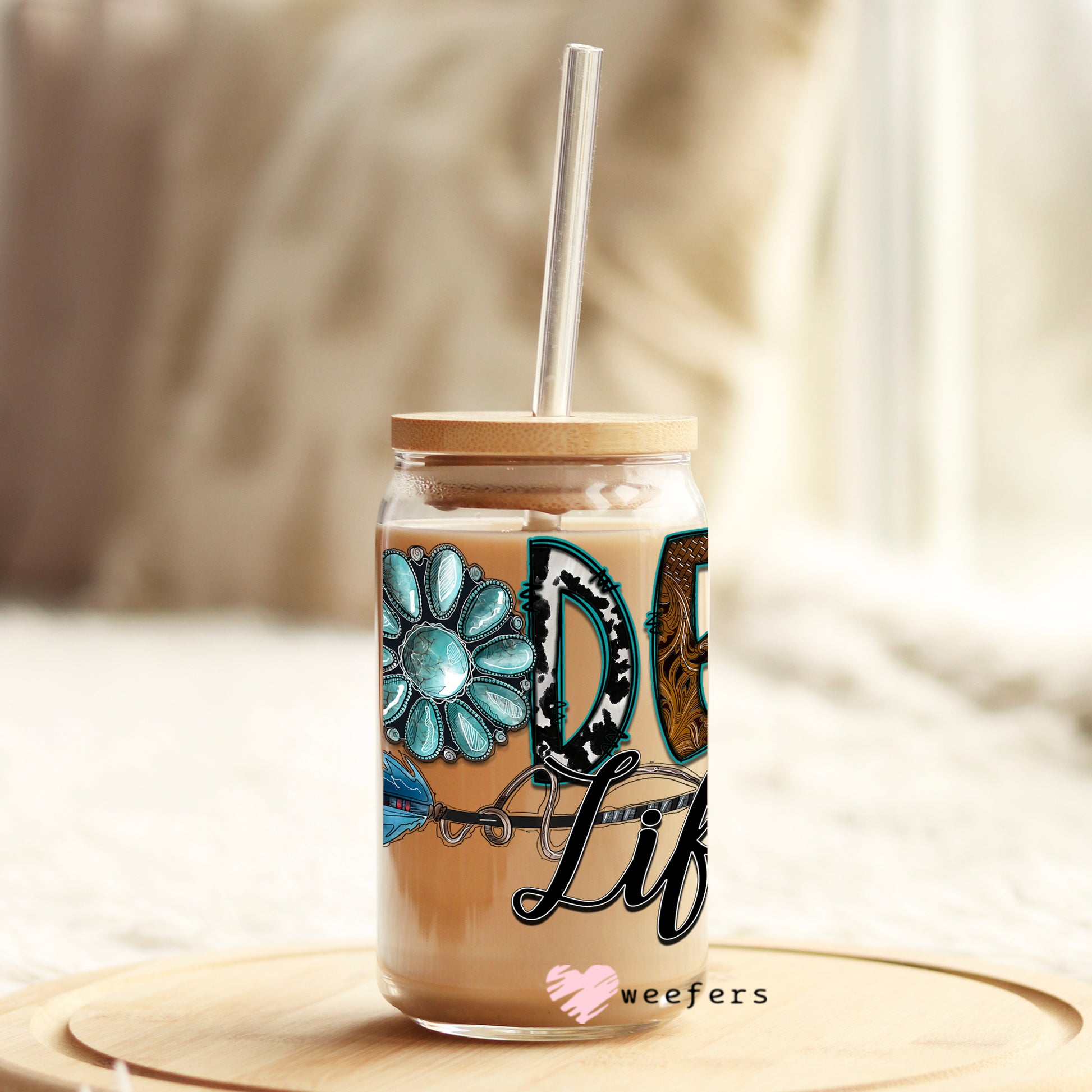 Rodeo Life 16oz Libbey Glass Can UV DTF or Sublimation Wrap - Decal - Weefers